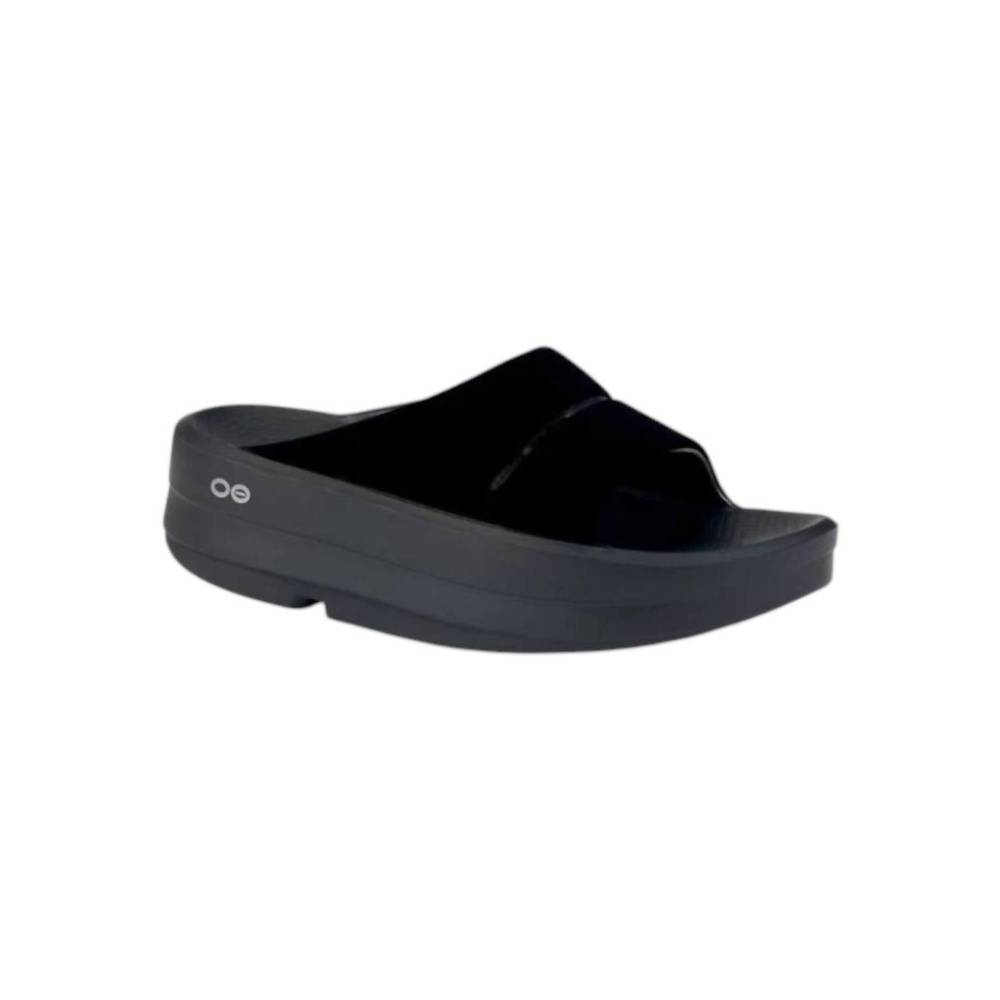 NEW OOFOS women's oomega ooahh posh sandals in black